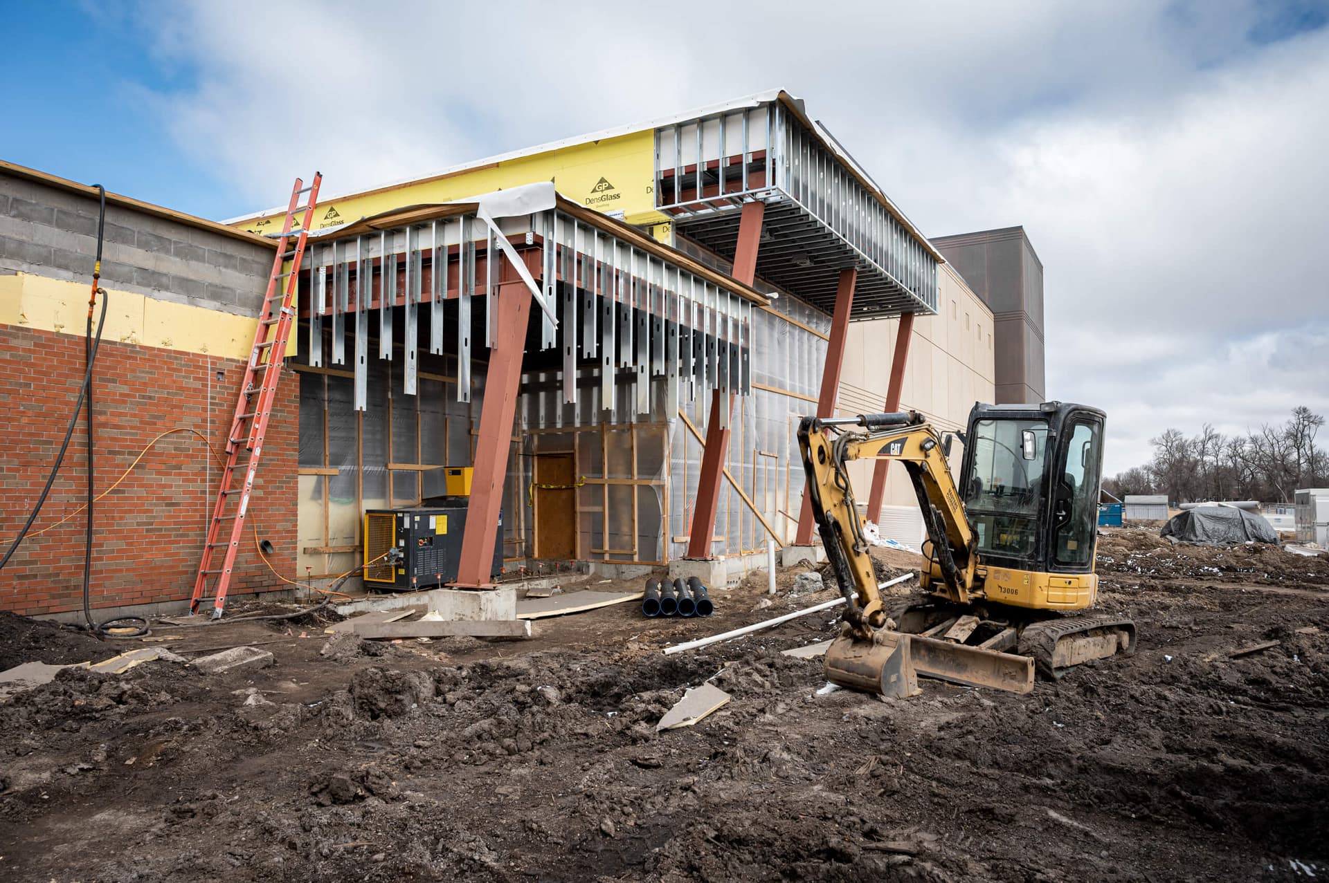 Steel frame under construction
