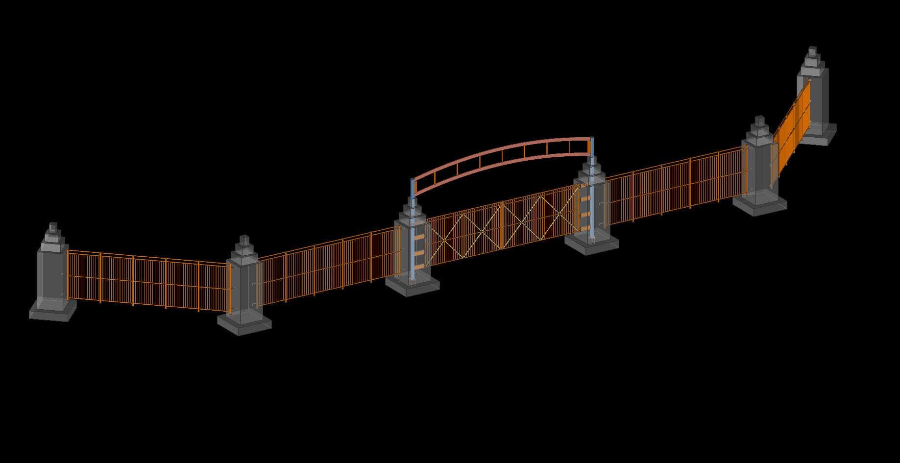 Structural steel entry canopy