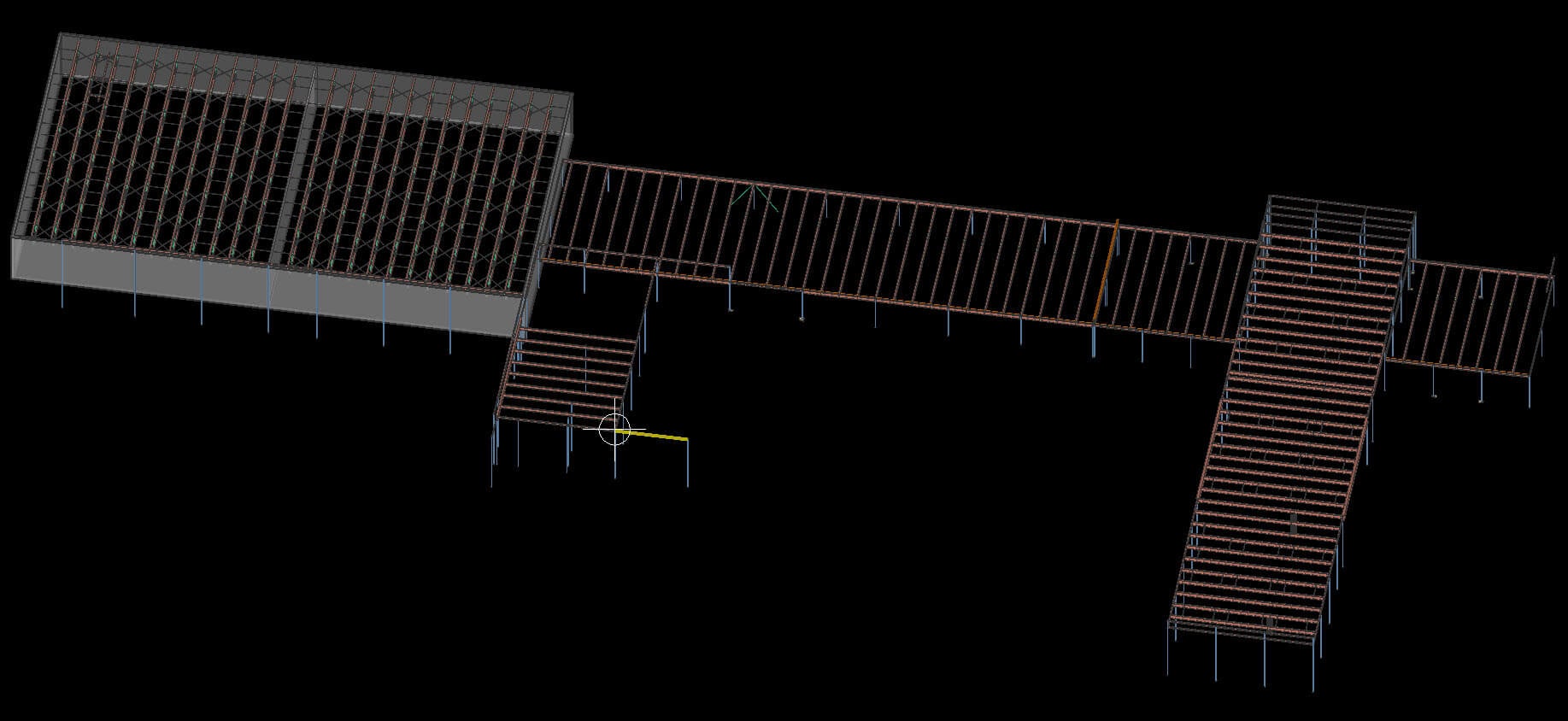 Cooper West High School steel frame, 700 tons detailed