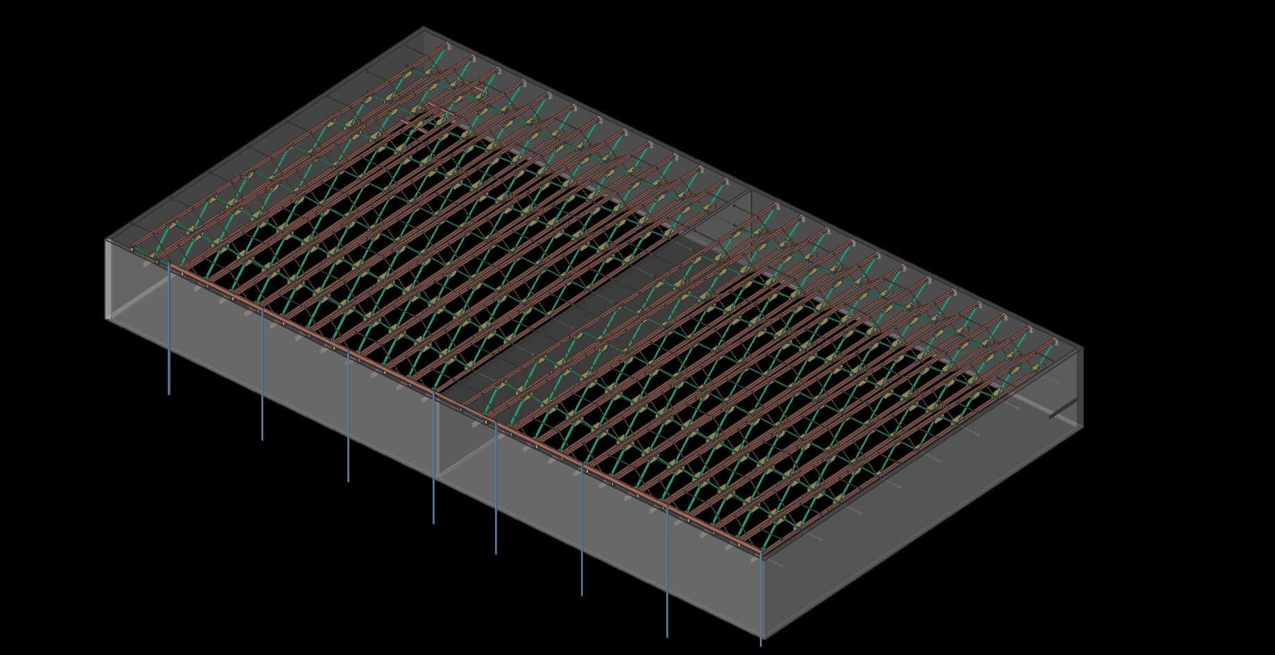 Fabricated steel trusses detailed by Irontech